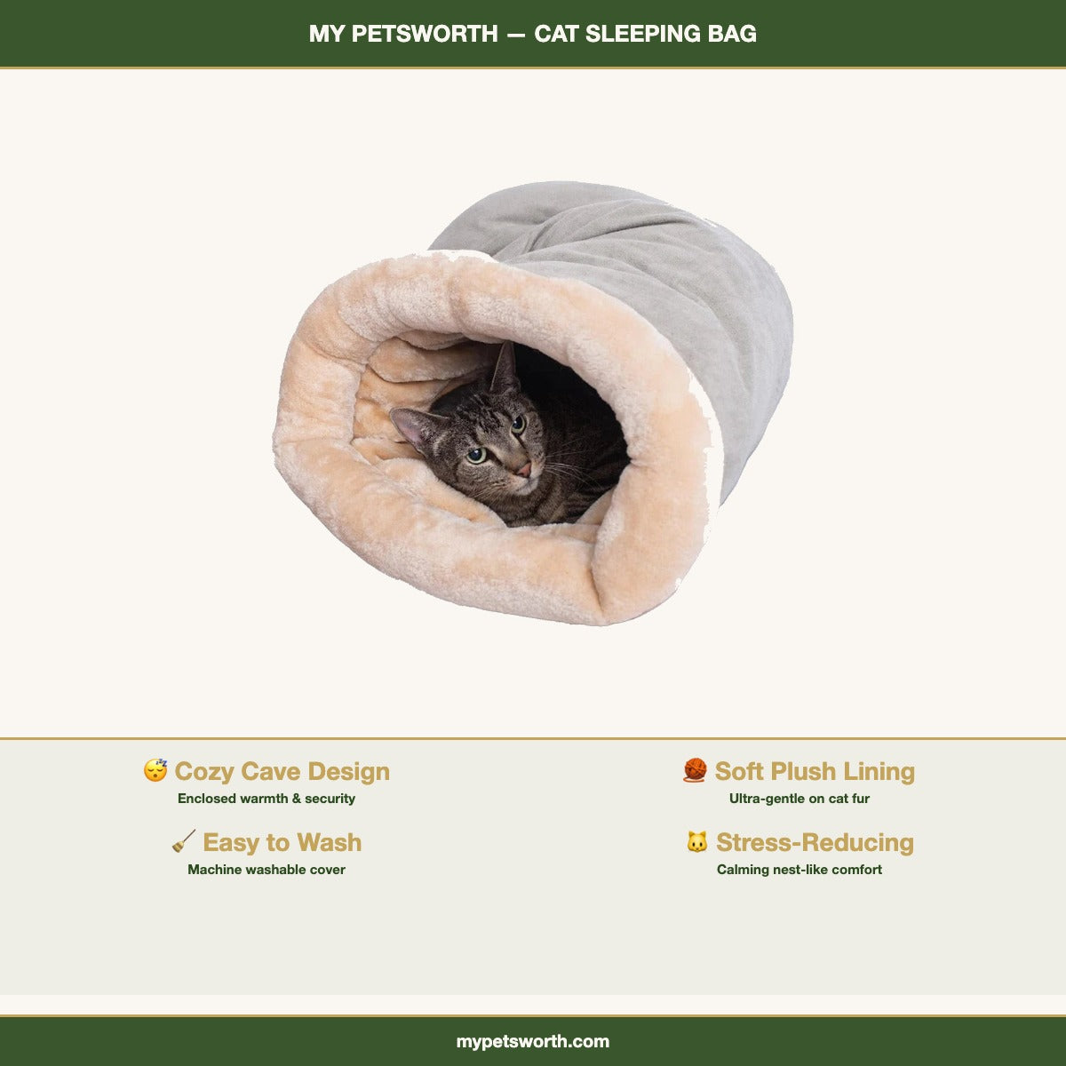 Measurements of the semi-enclosed cat sleeping bag — My Petsworth
