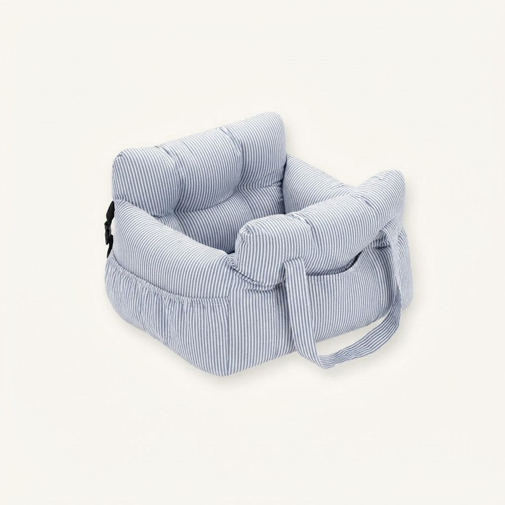 Dog car seat with safety tether, non-slip base — My Petsworth