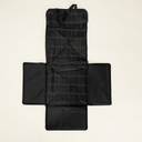 Black waterproof dog car seat cover hammock on a cream background