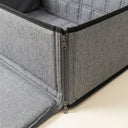 Close-up of the quilted waterproof fabric on the dog car seat cover
