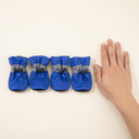 Blue waterproof anti-slip rain boots for small dogs & cats, scale photo