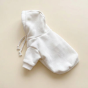 White warm winter dog hoodie for small & medium breeds, studio photo
