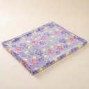 Purple fleece pet blanket with paw print design for cats & dogs, studio photo