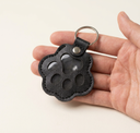 Black leather fur keepsake keychain for dogs & cats, scale photo