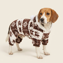 Brown cosy fleece Christmas jumper for dogs, studio photo