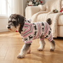 Pink cosy fleece Christmas jumper for dogs, lifestyle photo