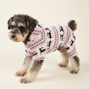 Pink cosy fleece Christmas jumper for dogs, studio photo