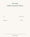 Size chart for the octagonal pet playpen, 73 cm across and 43 cm high