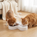double bowl pet feeder for dogs & cats, lifestyle photo