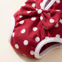 Red Polka Dot reusable washable sanitary pants for female dogs, detail photo