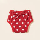 Red Polka Dot reusable washable sanitary pants for female dogs, studio photo