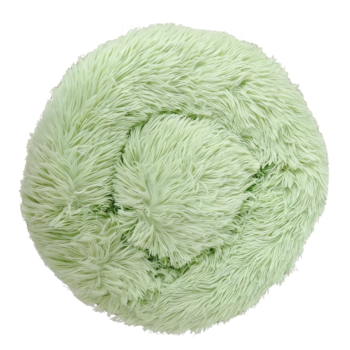 Round plush dog bed in cloud grey - My Petsworth