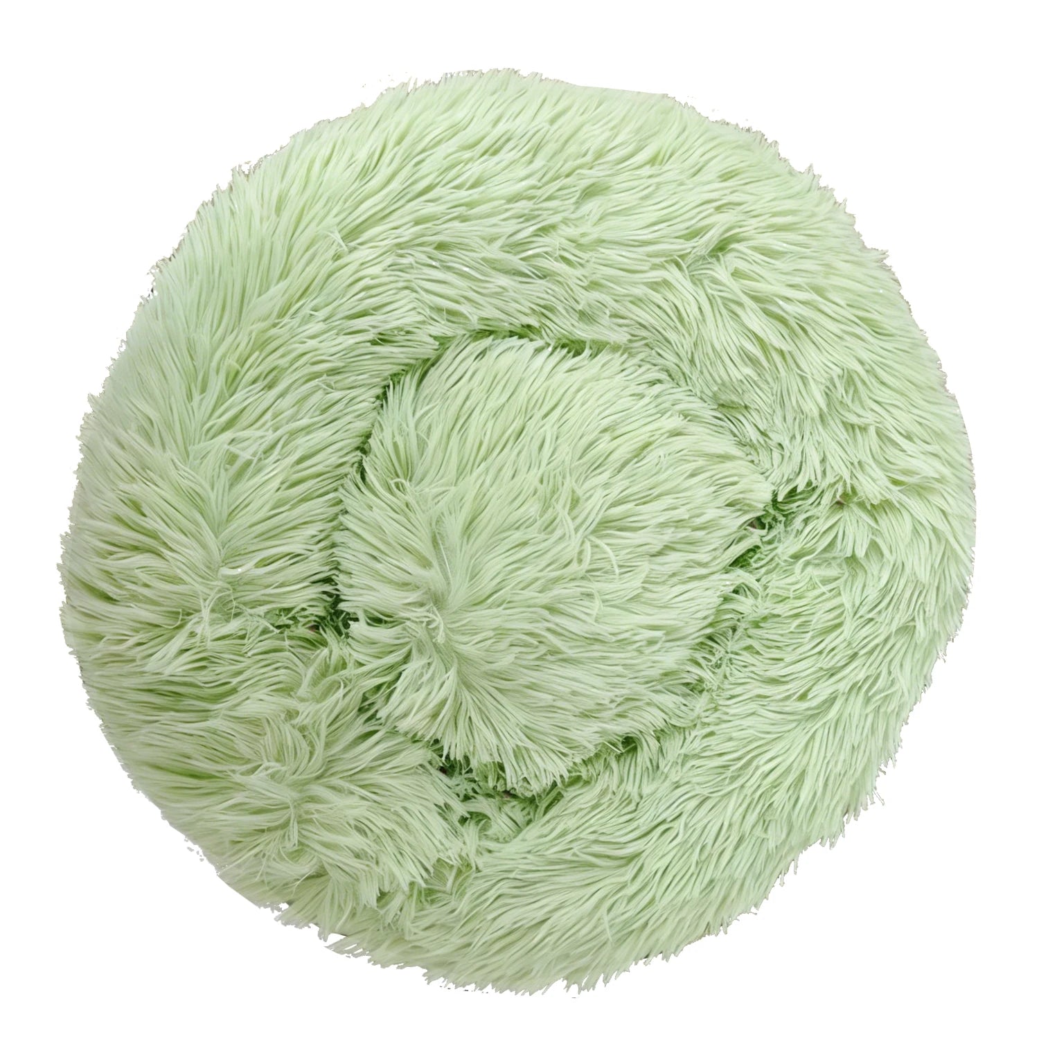 Round plush dog bed in cloud grey - My Petsworth