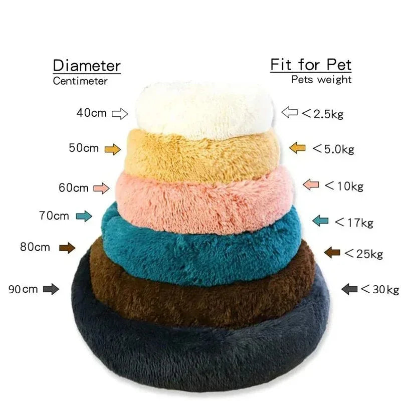Plush fabric detail on round dog bed - My Petsworth