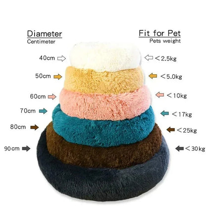 Plush fabric detail on round dog bed - My Petsworth