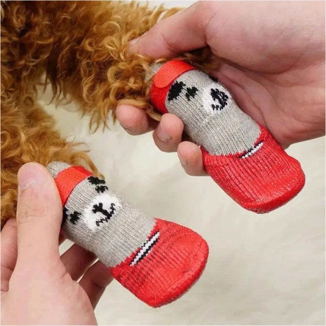 Set of four waterproof dog socks with anti-slip soles — My Petsworth