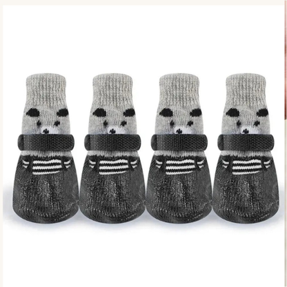 Black waterproof dog socks, set of four — My Petsworth