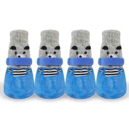Blue waterproof dog socks, set of four — My Petsworth