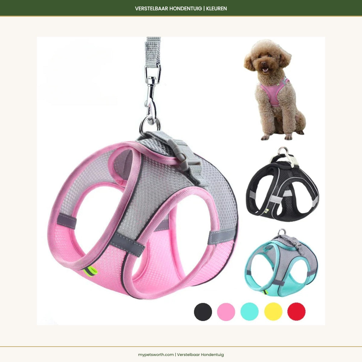Adjustable dog harness colour range — My Petsworth