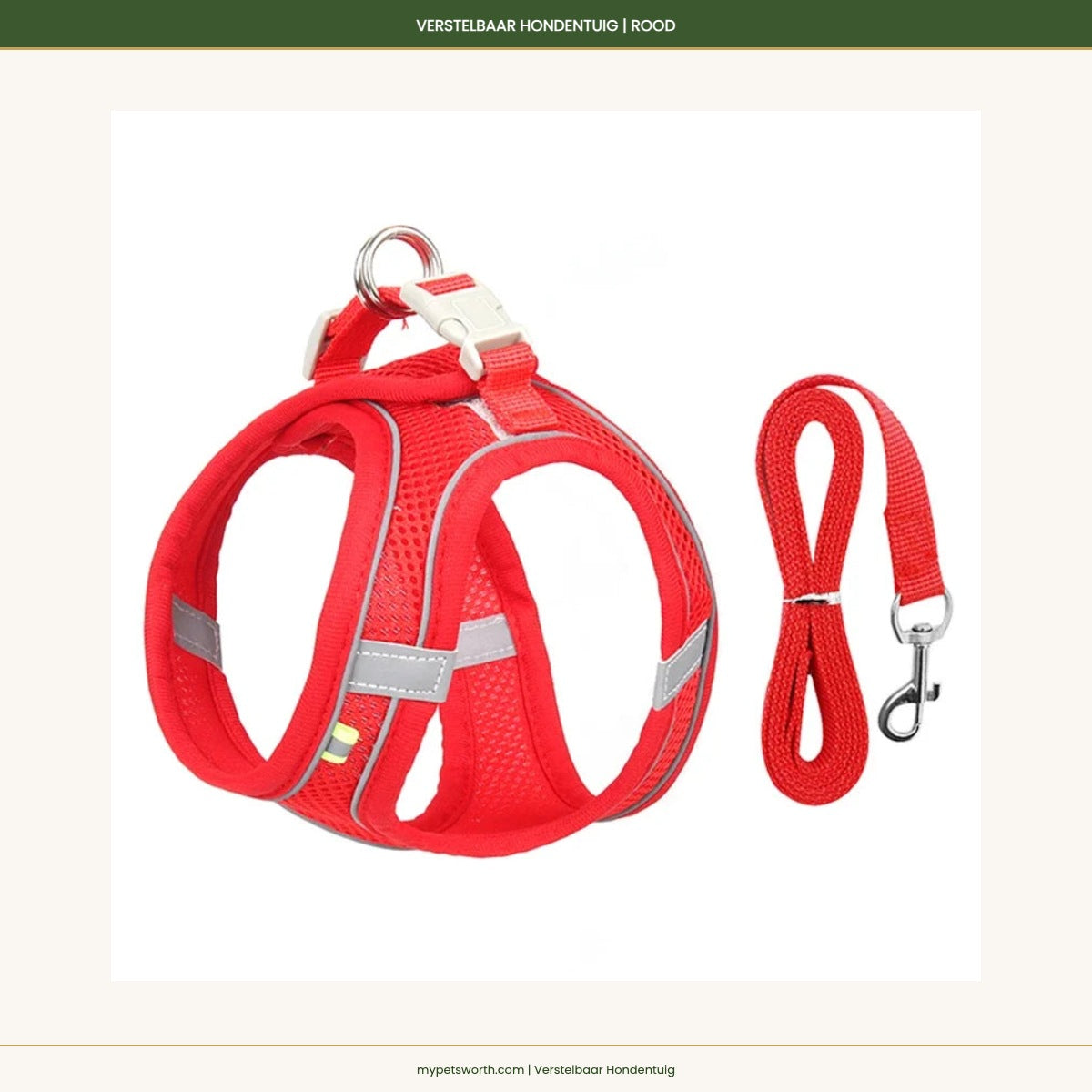 Red adjustable dog harness — My Petsworth
