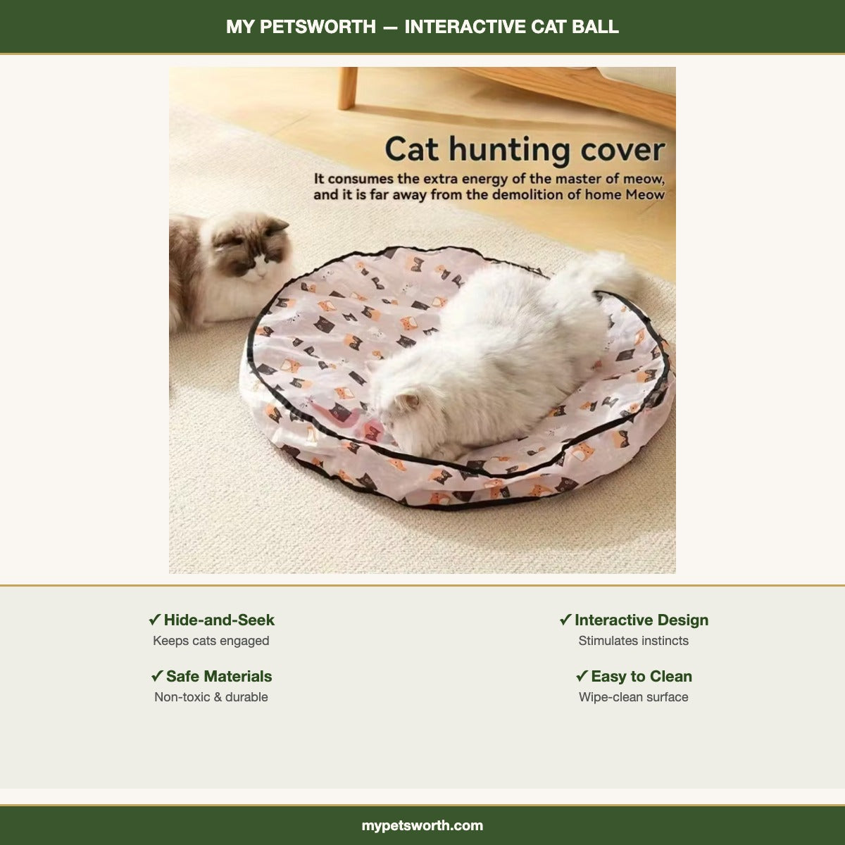 Interactive cat ball features — My Petsworth