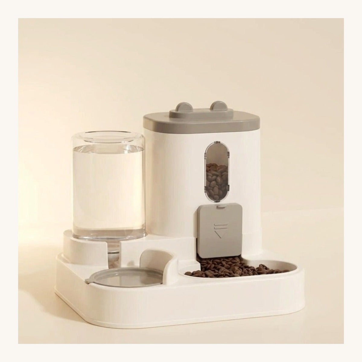 Grey 2-in-1 automatic pet food and water feeder — My Petsworth