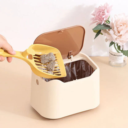 Enclosed portable cat litter box on a cream background — My Petsworth