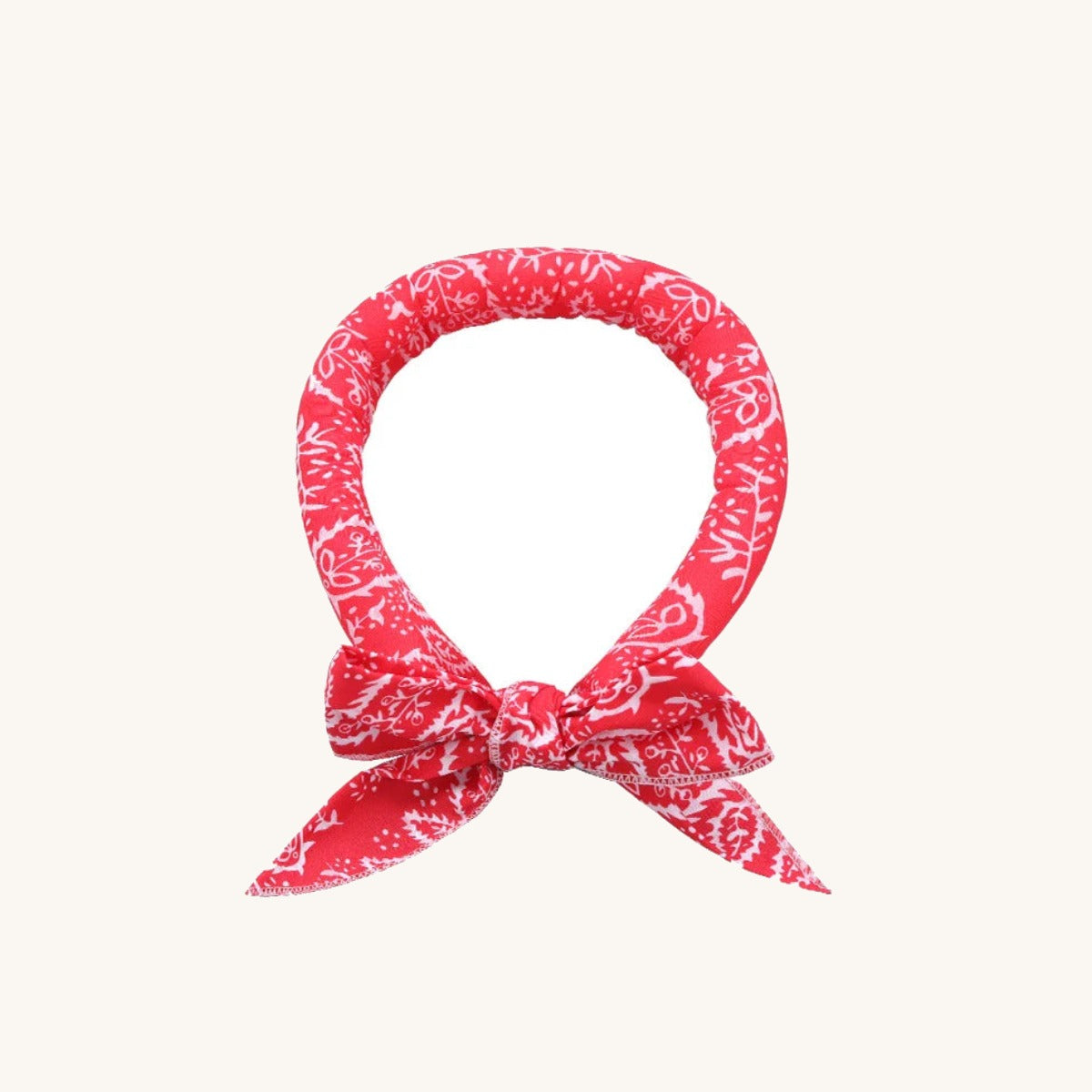 Red dog cooling neck wrap on a cream background — My Petsworth