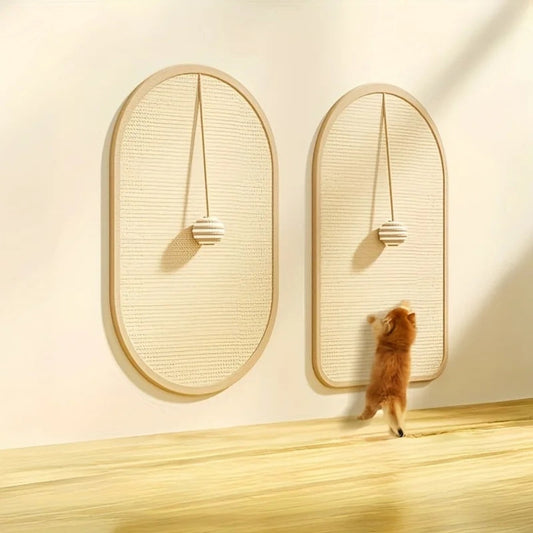 Wall mounted cat scratching station with sisal surface — My Petsworth