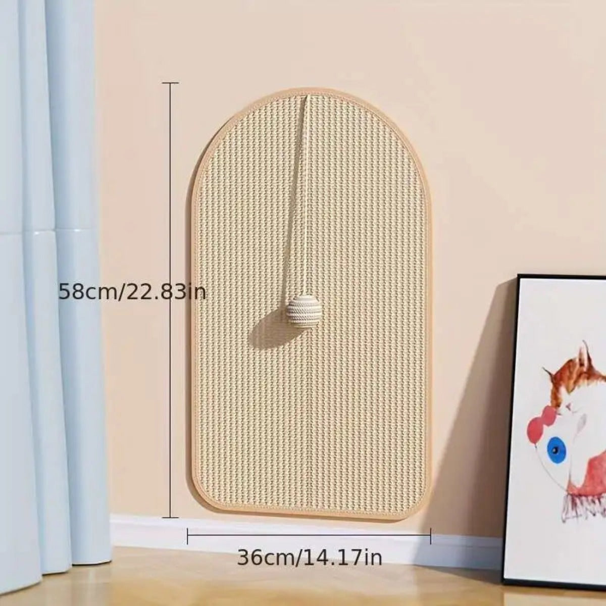 Wall mounted cat scratching station in a second shape — My Petsworth