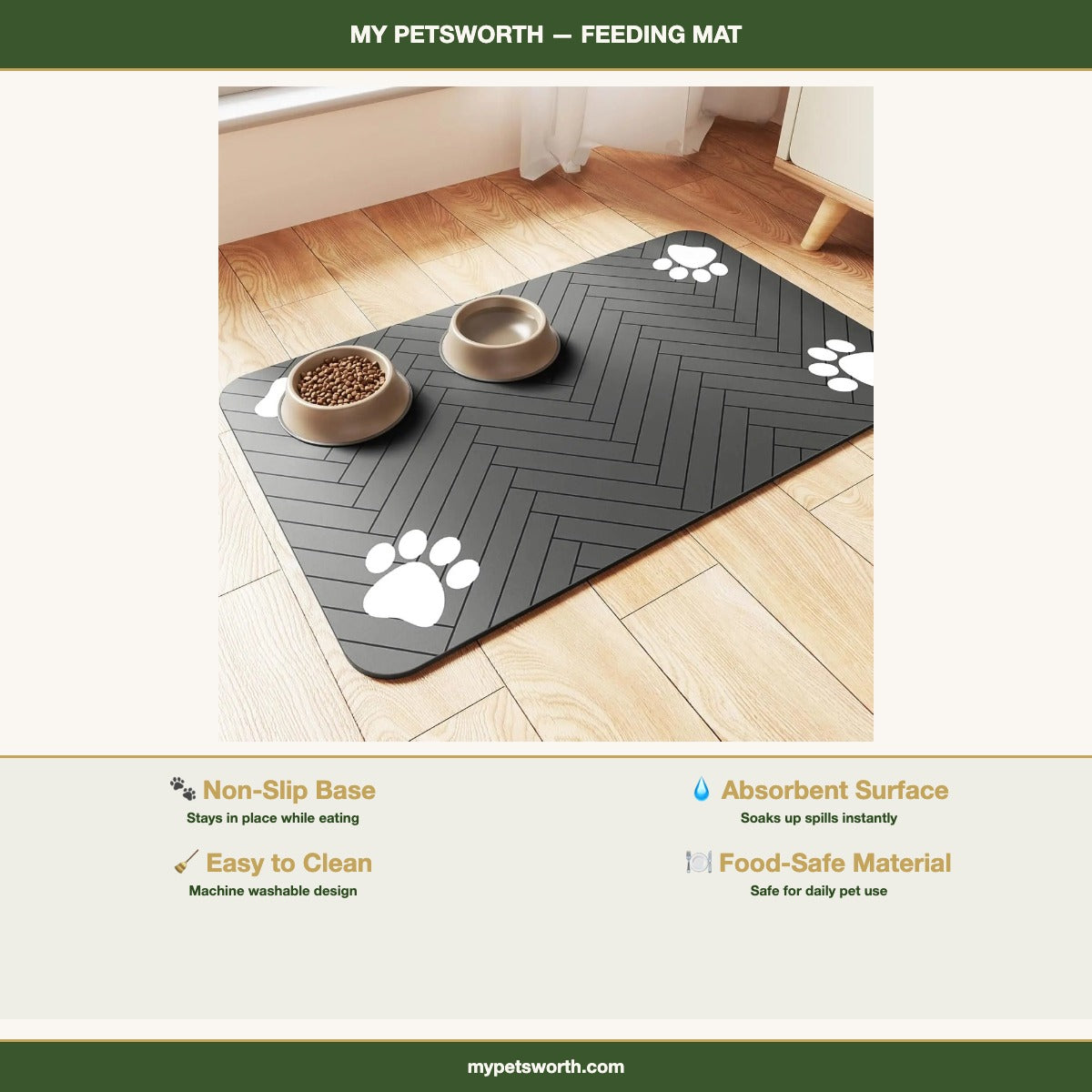 Feeding mat sizes: 20x30, 30x50 and 40x60 cm — My Petsworth