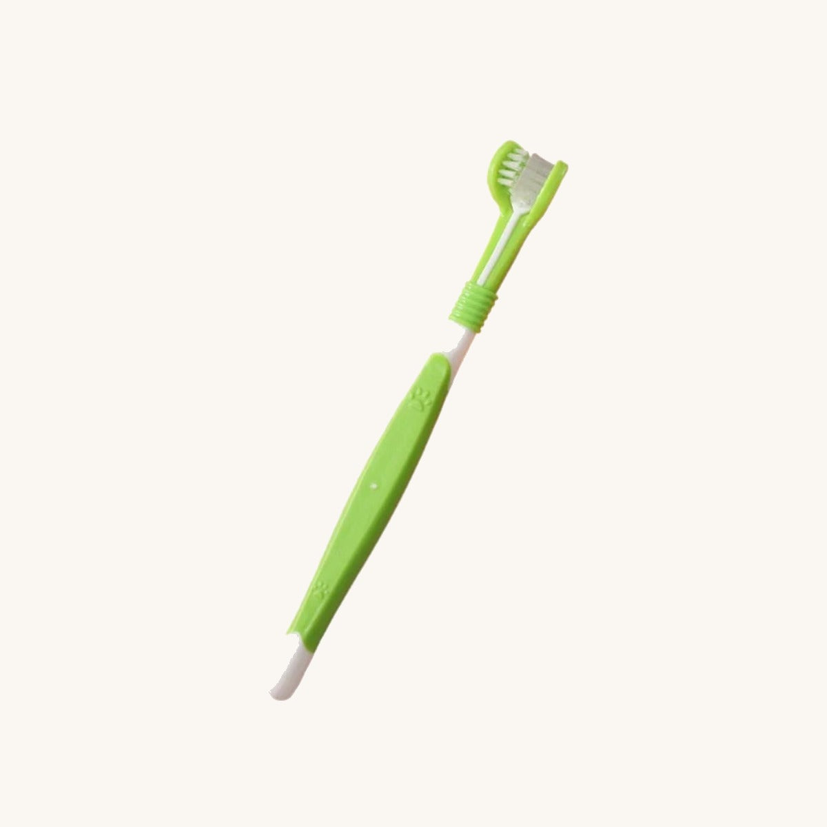 Green three-sided pet toothbrush — My Petsworth