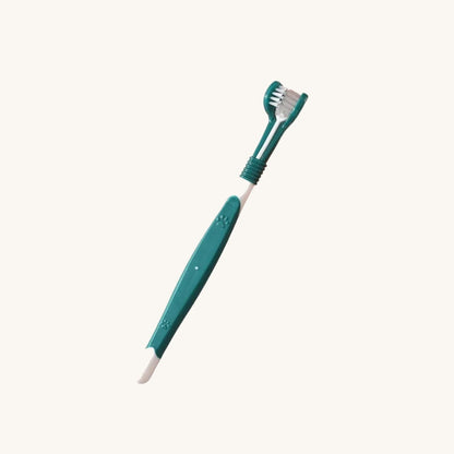 Dark green three-sided pet toothbrush — My Petsworth