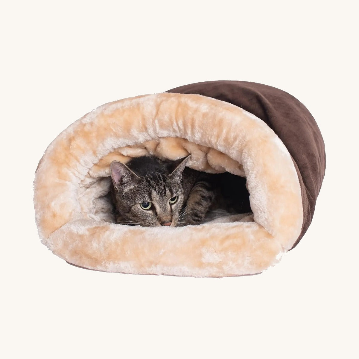 Semi-enclosed cat sleeping bag, side view — My Petsworth