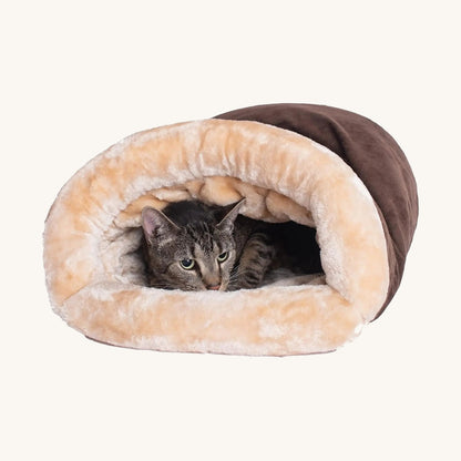 Semi-enclosed cat sleeping bag, side view — My Petsworth