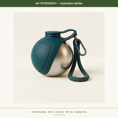 My Petsworth Hydration Bottle teal standalone studio photo — My Petsworth