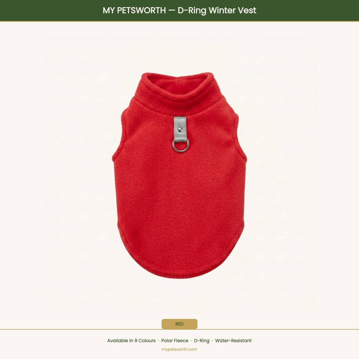 Red D-ring winter vest