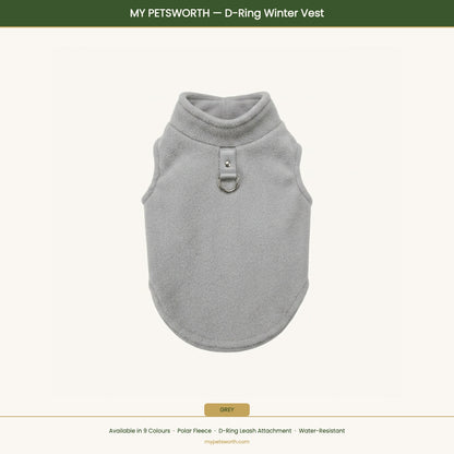 Grey d-ring winter vest — My Petsworth