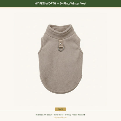 Taupe D-ring winter vest