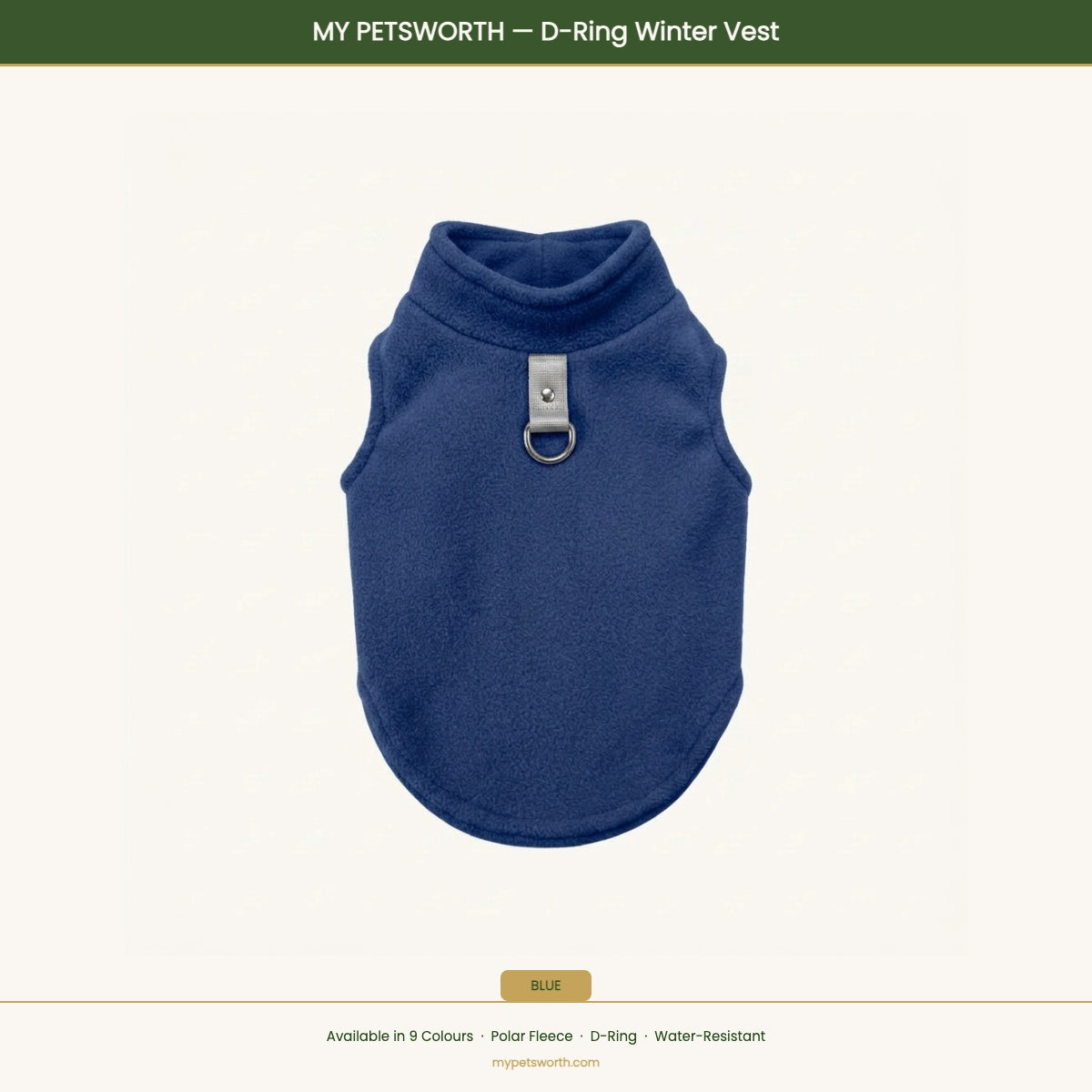 Blue D-ring winter vest