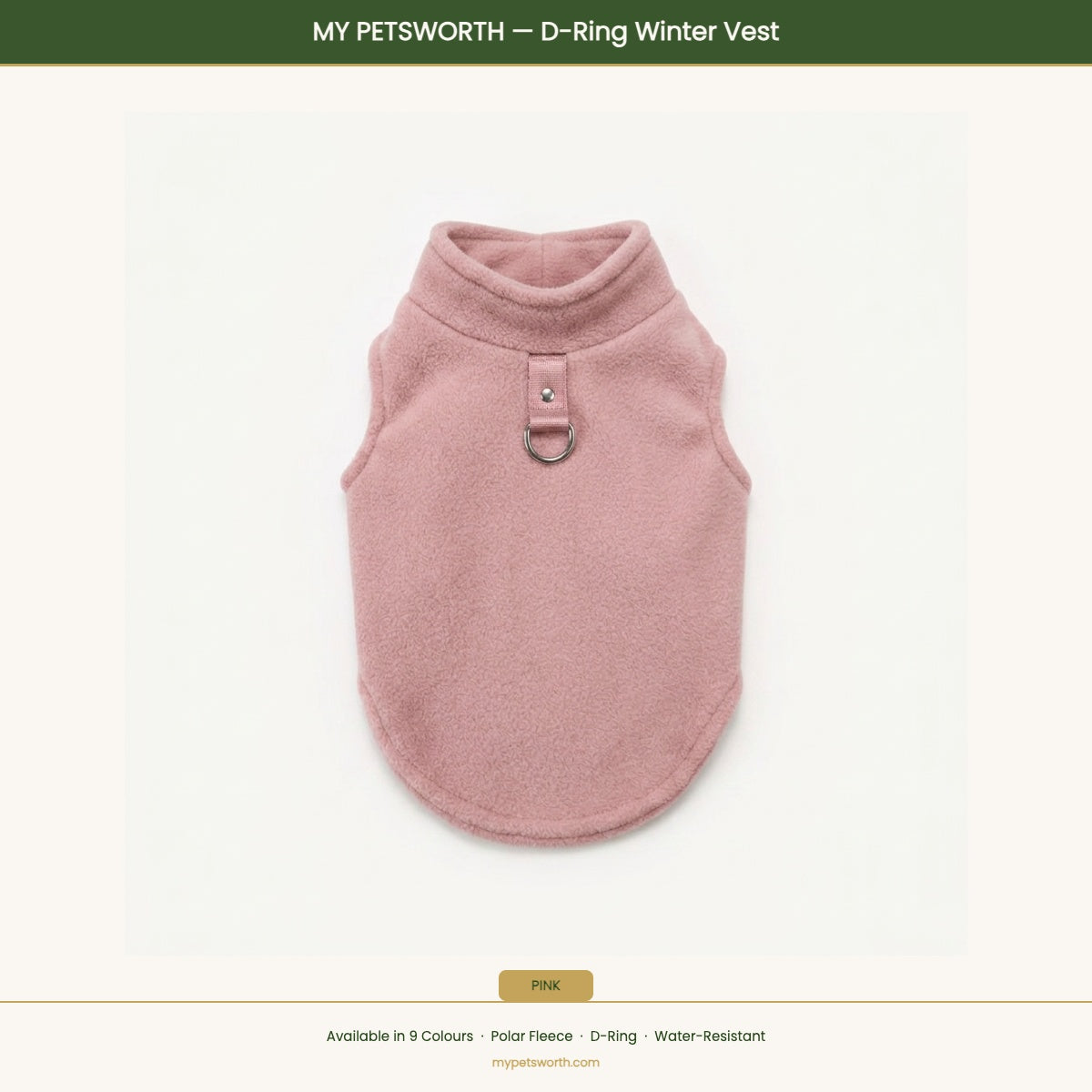 Pink D-ring winter vest