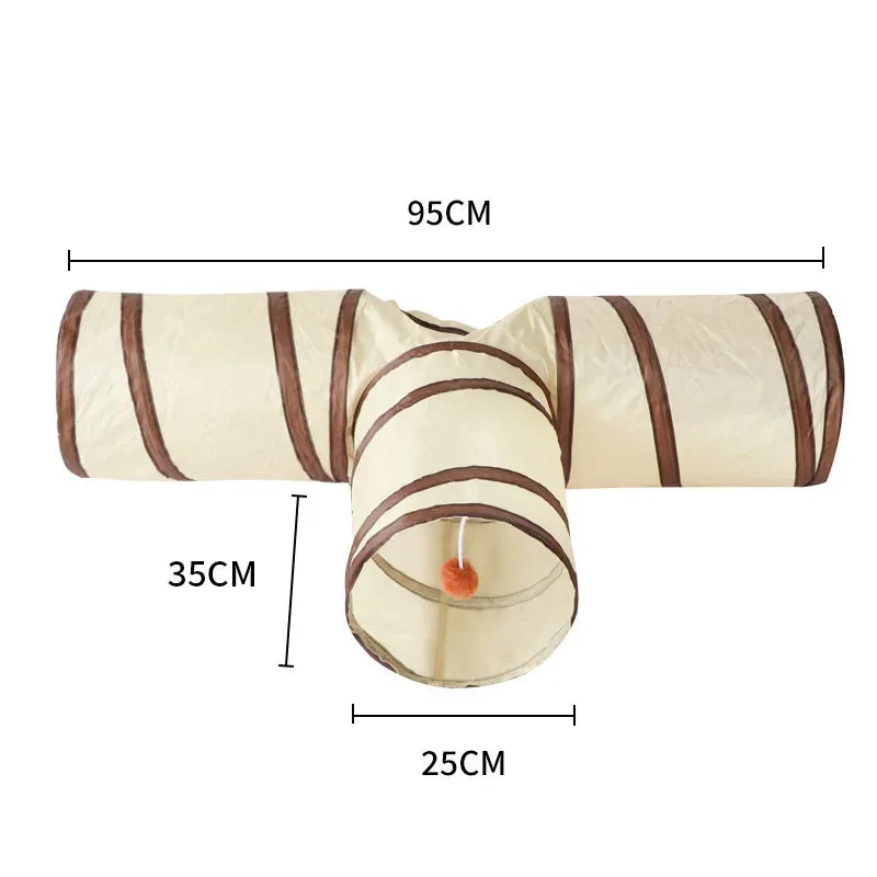 Collapsible cat tunnel with three-way openings — My Petsworth
