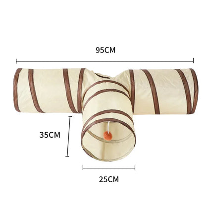 Collapsible cat tunnel with three-way openings — My Petsworth