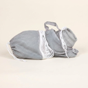 Grey mesh cat bathing bag for nail trimming & grooming, studio photo