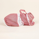 Rose mesh cat bathing bag for nail trimming & grooming, studio photo