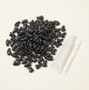Black Glitter soft nail caps for cats with adhesive glue, studio photo