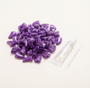 Purple Glitter soft nail caps for cats with adhesive glue, studio photo