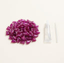 Rose Red soft nail caps for cats with adhesive glue, studio photo