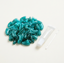 Teal Glitter soft nail caps for cats with adhesive glue, studio photo