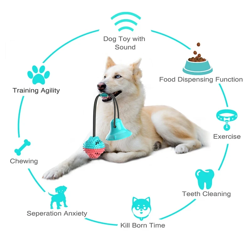 Interactive dog chew toy with suction cup base — My Petsworth